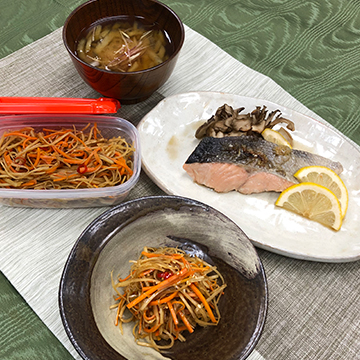 自分で作ったきんぴらを持ち帰ろう