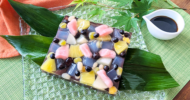 季節の和菓子　あんみつ水ようかん