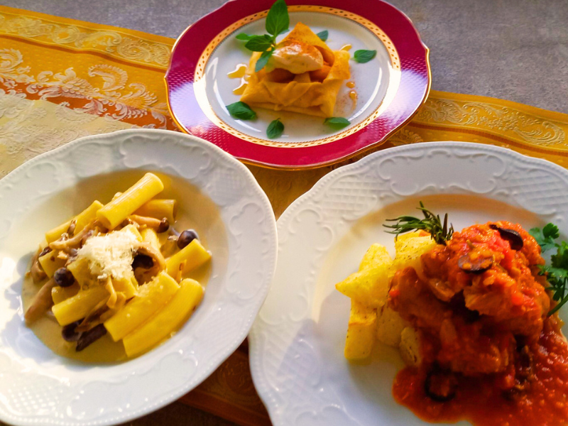 [リストランテ アルポンテ]原宏治シェフのイタリアン 「鶏肉のカチャトーラ風＆ミッレリーゲのきのこクリームソース」