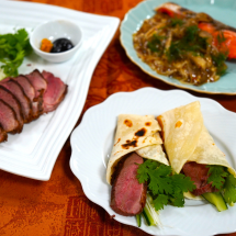 [Essence]薮崎友宏シェフのからだがよろこぶ薬膳中華 「鴨の冷菜 北京ダックスタイル＆秋鮭のレモン蒸し焼き きのこマスタードソース」