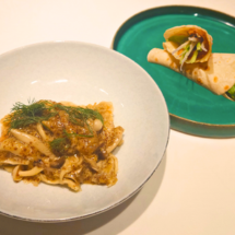 [Essence]薮崎友宏シェフのからだがよろこぶ薬膳中華 「鴨の冷菜 北京ダックスタイル＆秋鮭のレモン蒸し焼き きのこマスタードソース」
