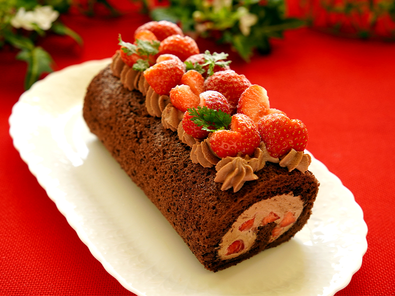 【米粉のスイーツシリーズ】バレンタインのチョコレートロールケーキ