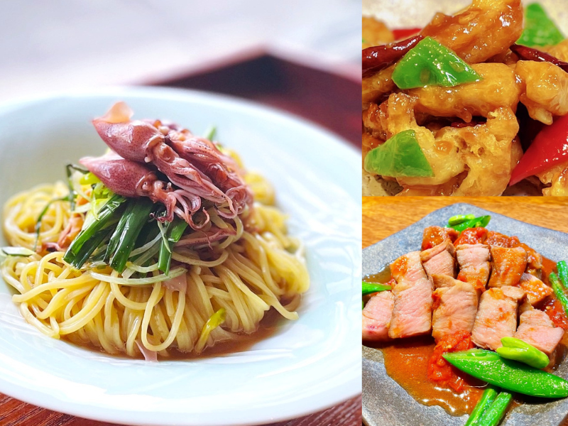 【4月開催】[上方中華  <ruby>新瓊<rt>シンタニ</rt></ruby>]新谷亮人シェフに習う中国料理「春たけのこの甘辛炒め」「ホタルイカのネギ和え麺」「豚肩ロースとフレッシュトマトのクミン炒め」