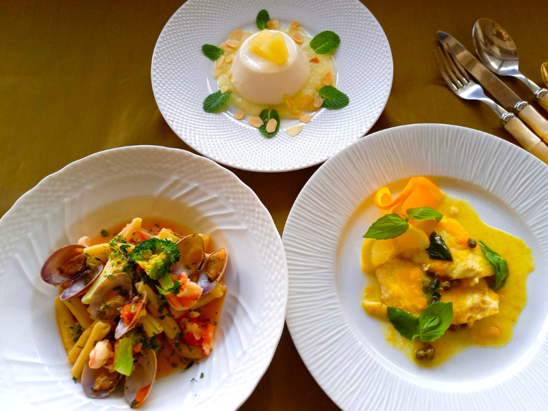 【5月開催】[リストランテ アルポンテ]原宏治シェフのイタリアン 「鯛のソテー　オレンジとケッパーのソース」　