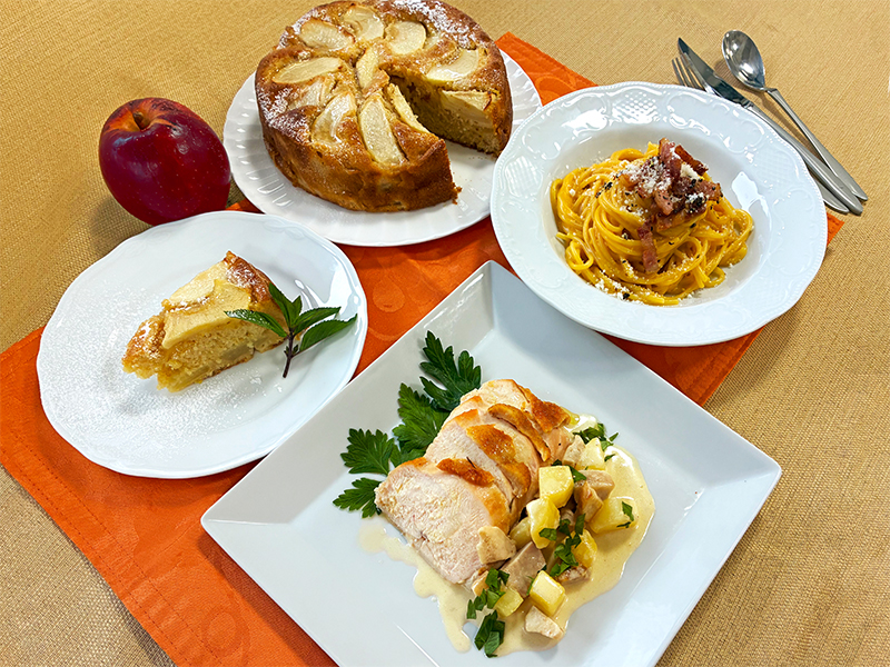 【9月開催】[リストランテ アルポンテ]原宏治シェフのイタリアン「一足早い秋の恵みを味わう3品・卵黄で作る濃厚カルボナーラとポルチーニ香る鶏むね肉のロースト・紅玉のベークケーキ」