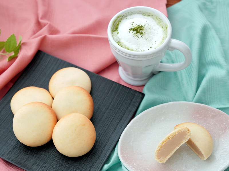 みるくまんじゅう&緑茶カプチーノ