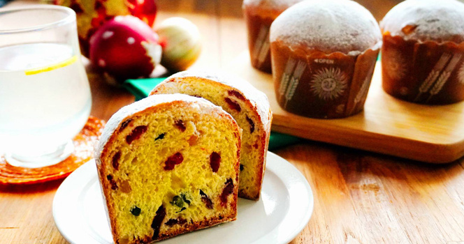 イタリアのクリスマスパン　パネトーネ＆ホットレモネード