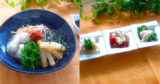 【9月開催】鶏むね肉を使って 水晶鶏3種&冷やしぶっかけそば