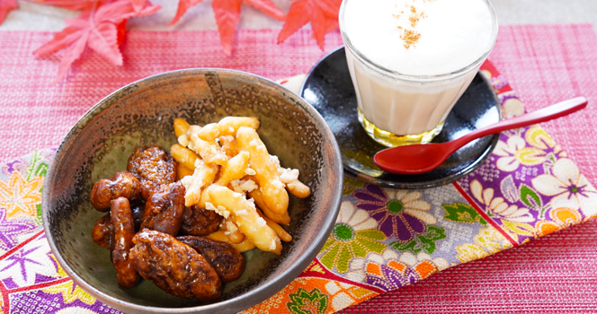 【11月開催】3時のおやつシリーズ　白糖と黒糖のかりんとう＆ほうじ茶ラテ