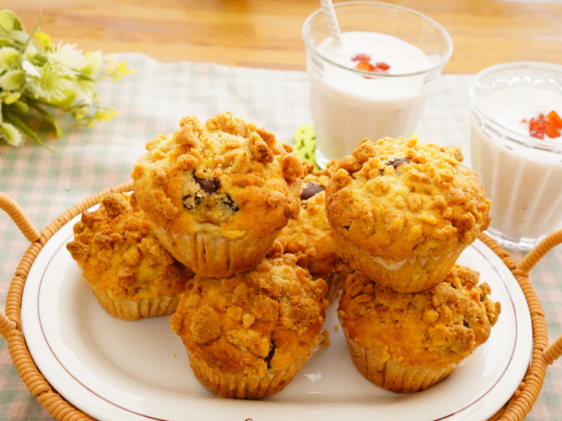 【3・4月開催】3時のおやつシリーズ　バナナクランブルマフィン＆いちごとバナナのヨーグルトスムージー